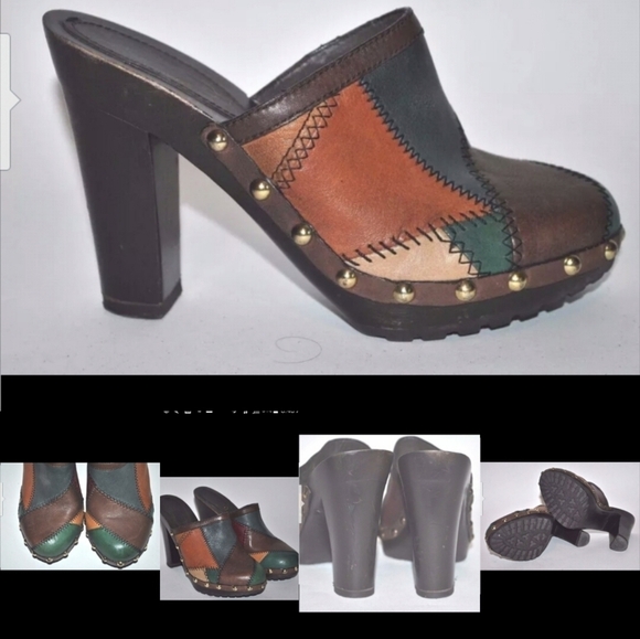 NEW COACH VINTAGE LEATHER PATCHWORK MULES CLOGS SHOES SIZE 7.5 - Picture 8 of 12